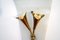 Italian Curved Glass and Brass Sconces, 1950s, Set of 3 4