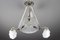 Art Deco Frosted Glass and Bronze Six-Light Chandelier from Verrerie D'Art Degué, 1920s, Image 26