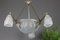 Art Deco Frosted Glass and Bronze Six-Light Chandelier from Verrerie D'Art Degué, 1920s 4