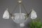 Art Deco Frosted Glass and Bronze Six-Light Chandelier from Verrerie D'Art Degué, 1920s, Image 4