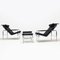 Black Leather and Chrome Reclining Lounge Chairs & Ottomans by Gabriele Mucchi, 1980s, Set of 4 9