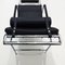 Black Leather and Chrome Reclining Lounge Chairs & Ottomans by Gabriele Mucchi, 1980s, Set of 4 7
