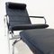 Black Leather and Chrome Reclining Lounge Chairs & Ottomans by Gabriele Mucchi, 1980s, Set of 4 5