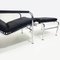 Black Leather and Chrome Reclining Lounge Chairs & Ottomans by Gabriele Mucchi, 1980s, Set of 4 8