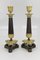 French Empire Style Bronze and Brass Candlesticks on Tripod Base, Set of 2, Image 1