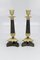 French Empire Style Bronze and Brass Candlesticks on Tripod Base, Set of 2 23