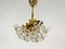 Golden Gilded Brass and Crystal Glass Chandelier from Palwa, Germany, 1960s 9