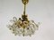 Golden Gilded Brass and Crystal Glass Chandelier from Palwa, Germany, 1960s 7