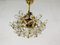 Golden Gilded Brass and Crystal Glass Chandelier from Palwa, Germany, 1960s 4