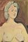 Retrato de una mujer dibujando en tempera y acuarela de Tibor Gertler, Imagen 1