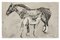 Schwarze Tintenzeichnung mit Pferden von Germaine Nordmann 1