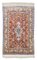 Floral Rusty Red Silk Hereke Rug with Border and Medallion, 1980s 1