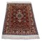 Floral Rusty Red Silk Hereke Rug with Border and Medallion, 1980s 4