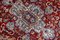 Floral Rusty Red Silk Hereke Rug with Border and Medallion, 1980s 6