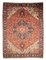 Geometric Rusty Red Heriz Rug with Border and Medallion, 1920s 1