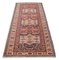 Antique Middle East Geometric Rusty Red Runner Rug with Border and Diamonds 4