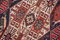Antique Middle East Geometric Rusty Red Runner Rug with Border and Diamonds 5