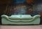 Large Vintage Mint Green Leather 2-Seat Sofa, 1980s 1