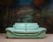 Large Vintage Mint Green Leather 2-Seat Sofa, 1980s 2