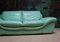 Large Vintage Mint Green Leather 2-Seat Sofa, 1980s 5