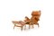 Pernilla Lounge Chairs in Cognac by Bruno Mathsson for Dux, 1970s, Set of 2 2