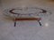 Vintage Oval Chrome, Wood & Mosaic Coffee Table, 1950s 13