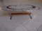 Vintage Oval Chrome, Wood & Mosaic Coffee Table, 1950s 1