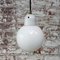 Vintage White Opaline Glass & Porcelain Top Pendant Lamp, Image 6