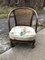 Vintage Floral Fabric and Wood Armchair, 1950s, Image 1