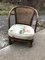 Vintage Floral Fabric and Wood Armchair, 1950s 7