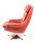 Danish Orange Leather Swivel Chair, 1972, Image 2