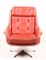 Danish Orange Leather Swivel Chair, 1972, Image 1