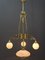 Antique Art Nouveau Adjustable Chandelier with Opal Glass, Vienna, 1910s, Image 6