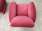 Club chair in tessuto color lampone, anni '40, set di 2, Immagine 16