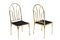 Bamboo Style and Silvered Brass Dining Table & Chairs Set, 1980s, Set of 5 3