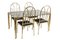 Bamboo Style and Silvered Brass Dining Table & Chairs Set, 1980s, Set of 5 1