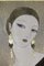 Art Deco Style Painted Woman Portrait Canvas, Image 2