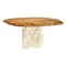 Elm and Stone Oval Coffee Table by Jean-Baptiste Van den Heede 1