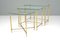 Glass Top and Brass Nesting Tables, 1950s, Set of 3, Image 4