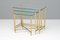 Glass Top and Brass Nesting Tables, 1950s, Set of 3 1