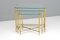 Glass Top and Brass Nesting Tables, 1950s, Set of 3 3