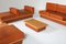 Beech & Leather Living Room Set by Mario Marenco, Italy, 1970s, Set of 6 5