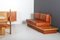 Beech & Leather Living Room Set by Mario Marenco, Italy, 1970s, Set of 6 8