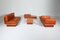 Beech & Leather Living Room Set by Mario Marenco, Italy, 1970s, Set of 6 1