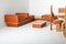 Beech & Leather Living Room Set by Mario Marenco, Italy, 1970s, Set of 6 3