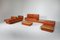 Beech & Leather Living Room Set by Mario Marenco, Italy, 1970s, Set of 6 6