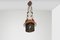 Amsterdam School Chandelier in Ebony, Carved Wood & Glass in Lead and Silk, 1920s 4