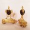 19th Century Louis XVI Gilt Bronze Ram Andirons, Set of 2, Image 3