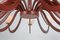 Postmodern Red Lacquered Chandelier Attributed to Lapo Binazzi, 1960s, Image 6