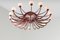 Postmodern Red Lacquered Chandelier Attributed to Lapo Binazzi, 1960s, Image 3